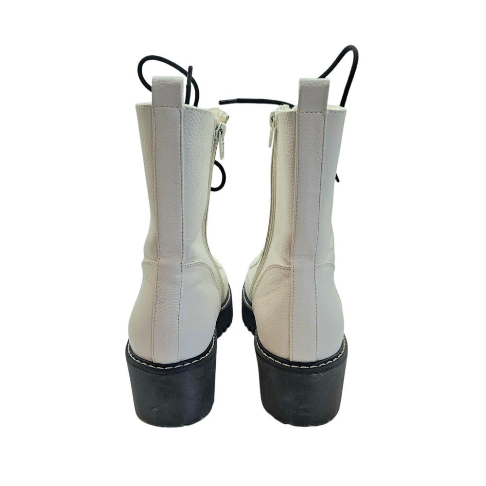 Unionbay White Rumble Combat Boots with Black Laces - Picture 6 of 8
